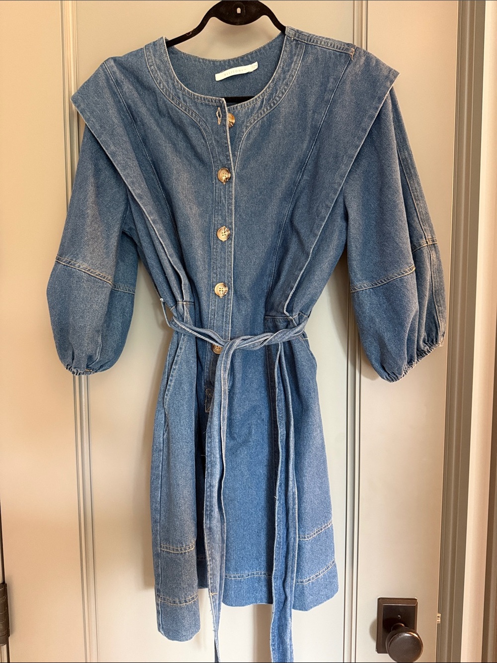 Ellison Blue Denim Mini Dress with Belt